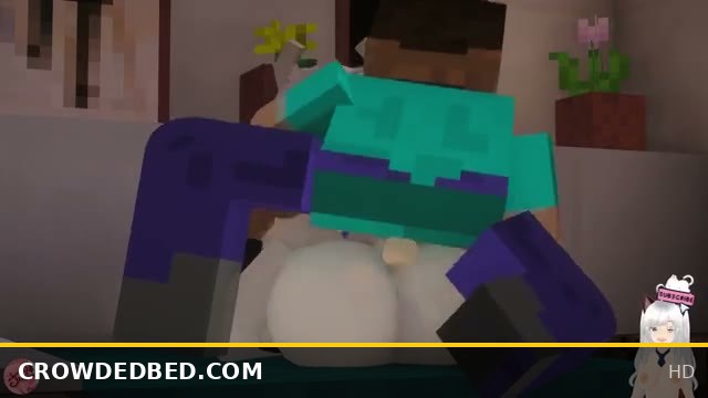 Jazziuu Minecraft Enjoys a Hardcore Threesome with Two Busty Babes and Ass Creampie